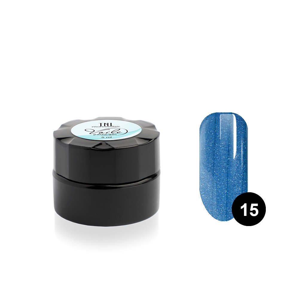 TNL, гель-краска для тонких линий "Voile" (№15 синий металлик), 6мл