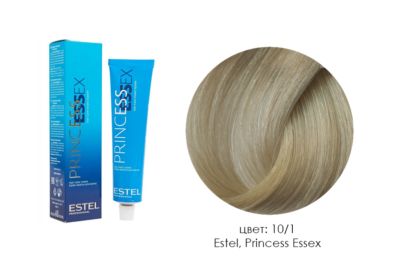 Estel, Princess Essex - крем-краска (10/1 светлый блондин пепельный/ хрусталь), 60 мл