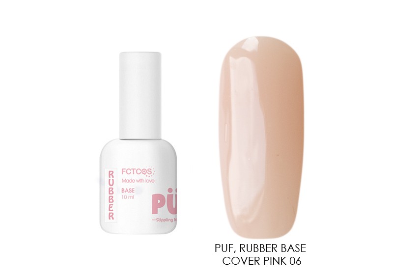 PUF, Rubber Base cover pink - камуфлирующая каучуковая база (№06), 10 мл