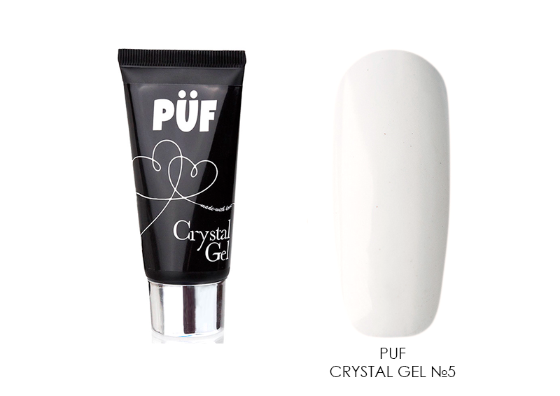 PUF, Crystal Gel - полигель (№5 белый), 30 гр