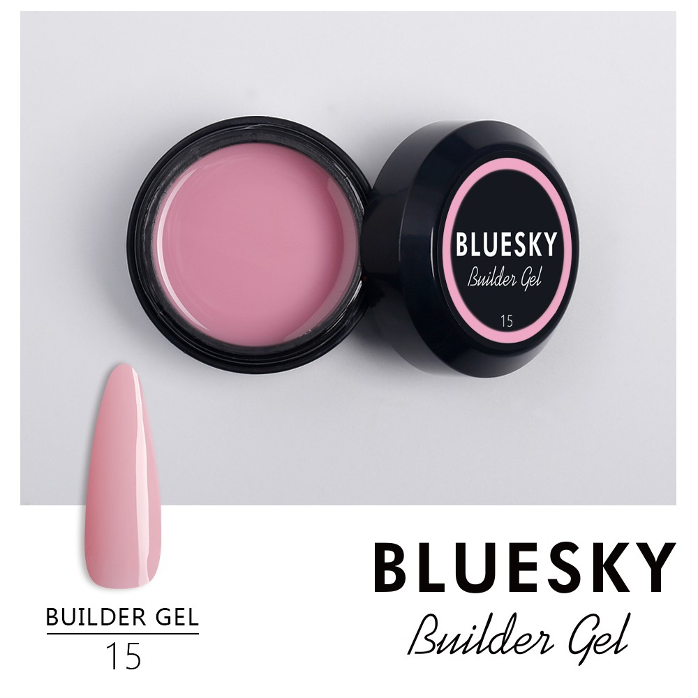 BlueSky, Builder gel - моделирующий гель (камуфлирующий дымчато-розовый №15), 15 мл
