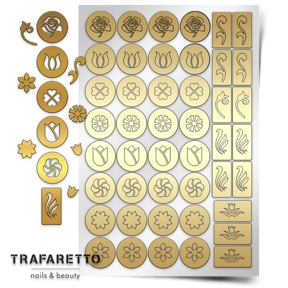 Trafaretto (Prima nails), Трафарет для дизайна ногтей (Цветочный микс)