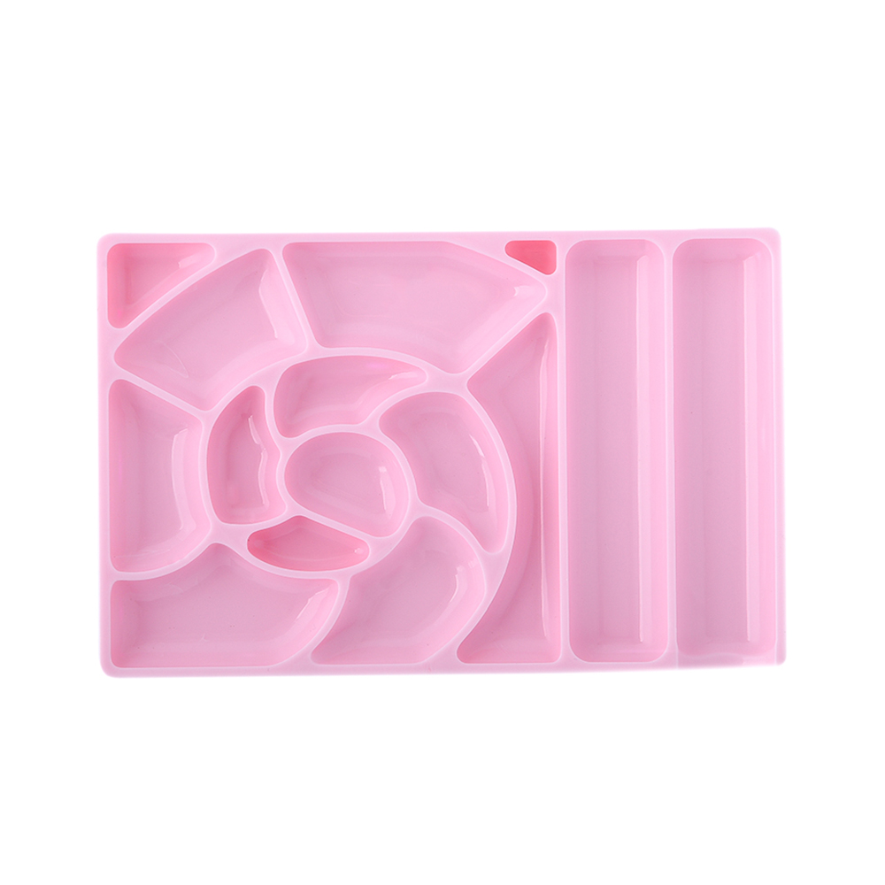 TNL, палитра для разведения цветных гелей, красок с ячейками (широкая розовая)