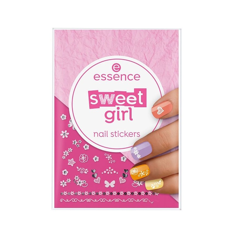 Essence, sweet girl — наклейки для ногтей (символы и цветы)