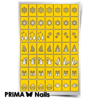 PrimaNails, Трафарет для дизайна ногтей (Новогоднее чудо)