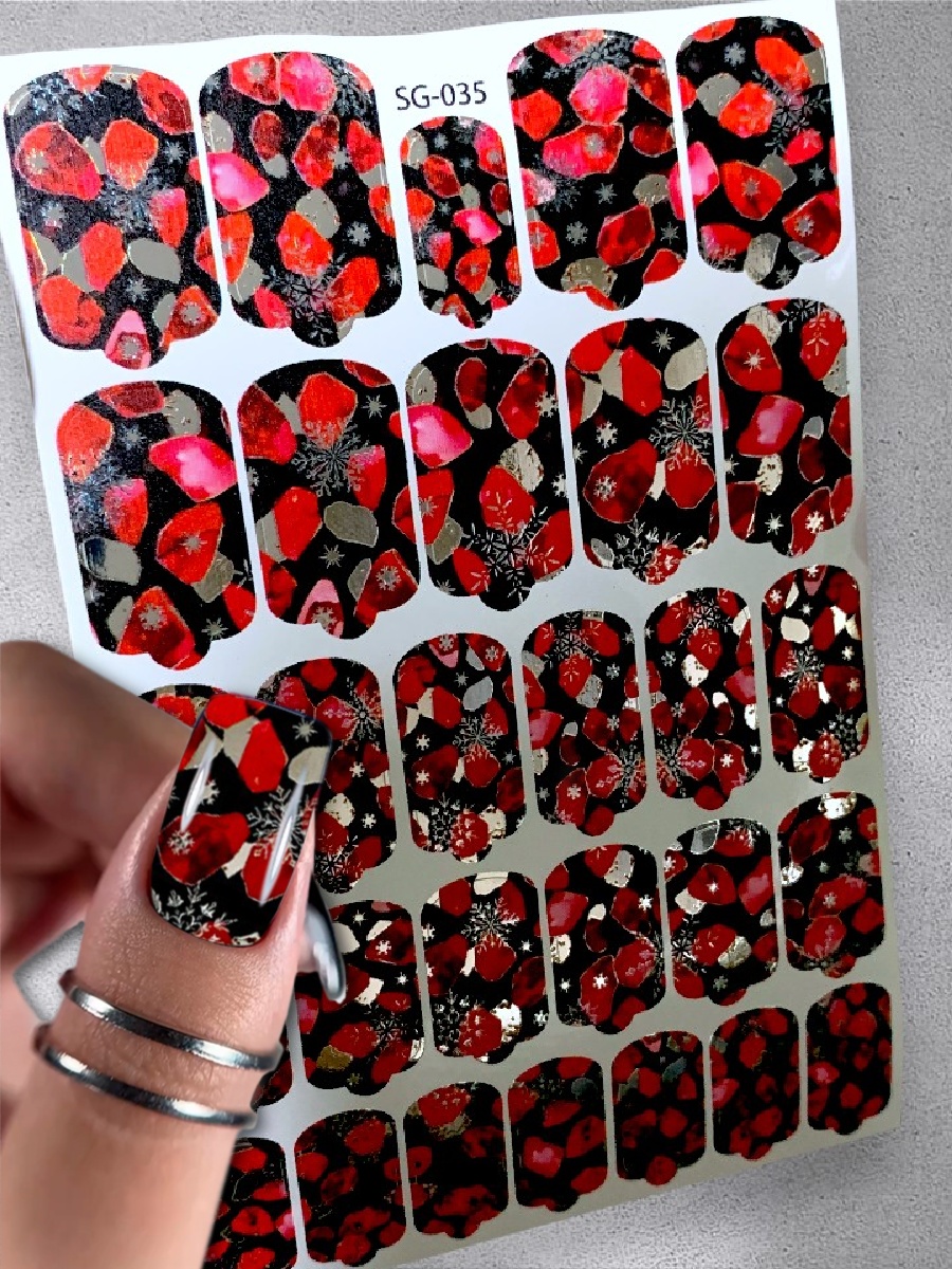 Anna Tkacheva, фольгированные наклейки пленки для дизайна ногтей SG-035
