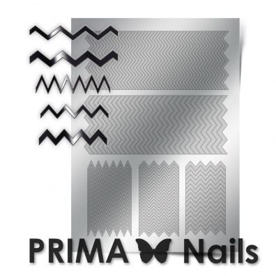PrimaNails, Метализированные наклейки (GM-06, серебро)
