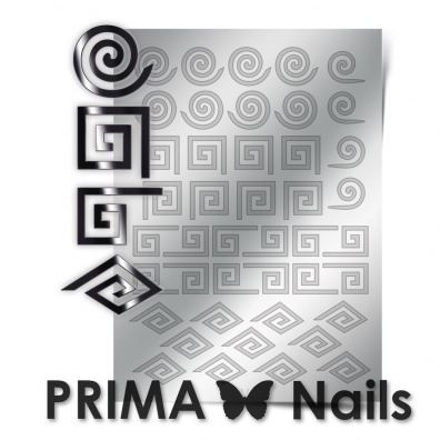 PrimaNails, Метализированные наклейки (GM-01, серебро)