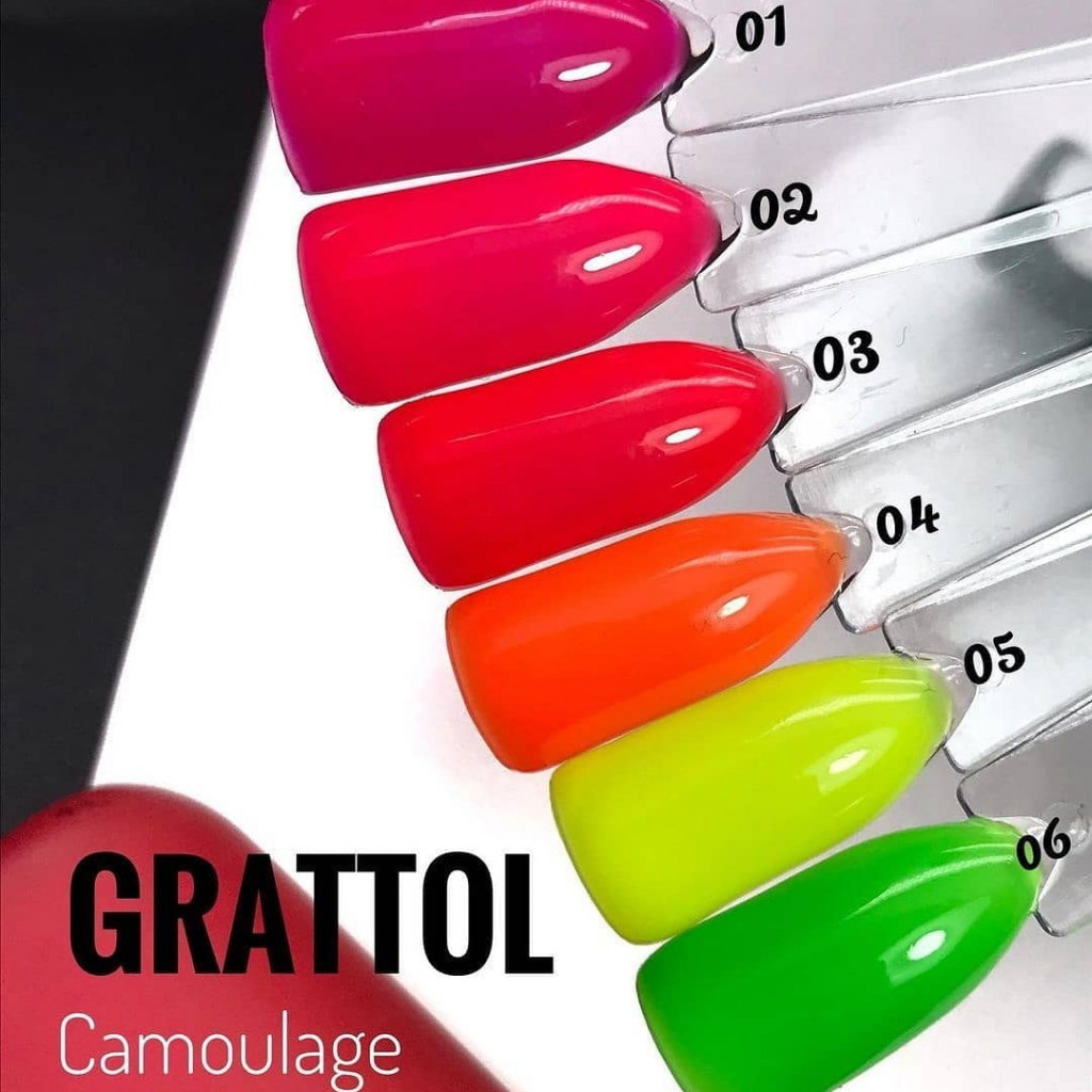 Цветные неоновые базы Rubber Base Camouflage Neon Grattol.jpg