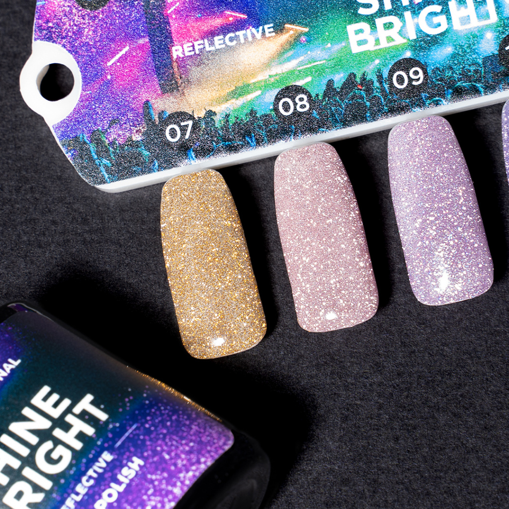 Трехфазные светоотражающие гель-лаки TNL Shine Bright