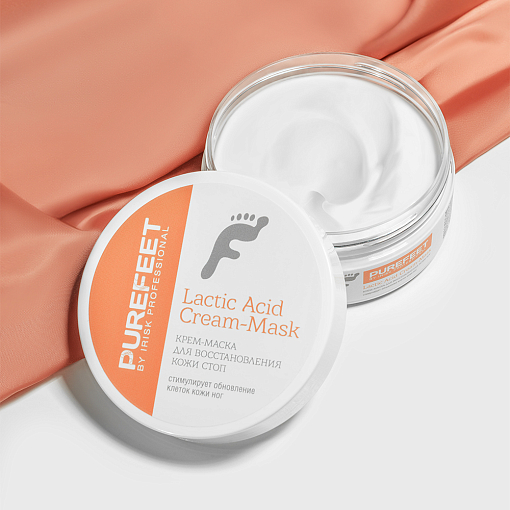Irisk, PureFeet Lactic Acid Cream-Mask - крем-маска для восстановления кожи стоп (001), 200 мл