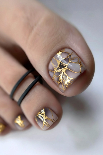 Anna Tkacheva, наклейки пленки для педикюра с фольгой VIP-076