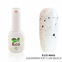 E.co nails, Dalmatian Top Coat - верхнее покрытие (Black Flakes), 10 мл