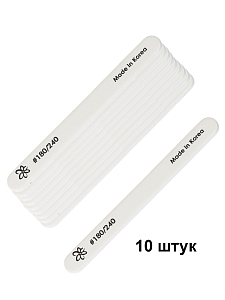 Irisk, набор №78 пилка овальная 14.5 см (белая, 180/240), 10 шт