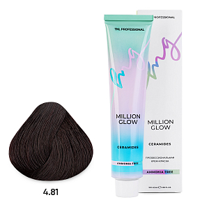 TNL, Million glow Ammonia free collection Ceramides - крем-краска для волос (оттенок №4.81), 100 мл