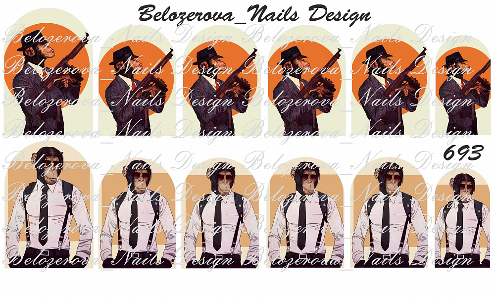 Слайдер-дизайн Belozerova Nails Design на прозрачной пленке (693)