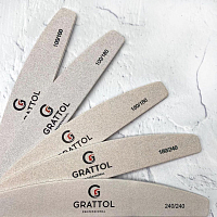 Grattol, пилка минеральная премиум качества Лодка 100/180 (белая)
