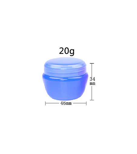 Набор баночек для косметики с крышкой голубые (12 шт по 20 мл)