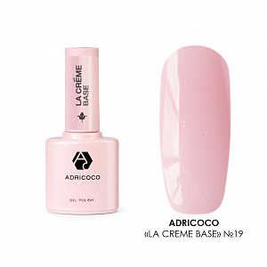 Adricoco, La creme base - камуфлирующая база №19 (розово-карамельный с шиммером), 10 мл
