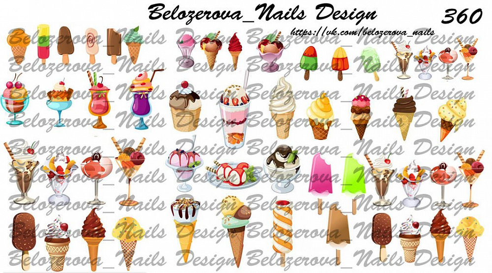Слайдер-дизайн Belozerova Nails Design на белой пленке (360)