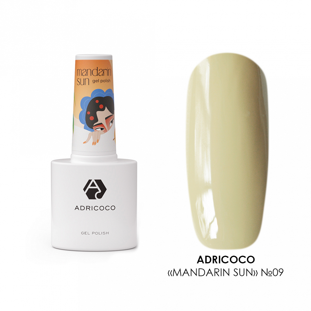 Adricoco, гель-лак Mandarin sun №09, 8 мл