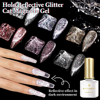 Born Pretty, Holo Reflective Glitter cat - гель-лак светоотр. (FGC-04), 6 мл