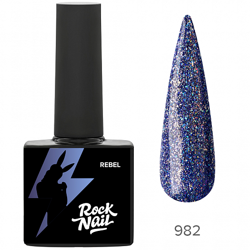 RockNail, гель-лак светоотражающий Rebel №982, 10 мл