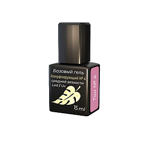 Опция, камуфлирующий базовый гель средней вязкости с кистью (тон 4), 15 мл