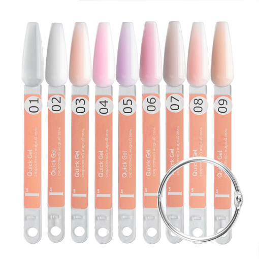 I am, набор №12 скоростной жидкий гель Quick Gel (4 оттенка по 12 мл)