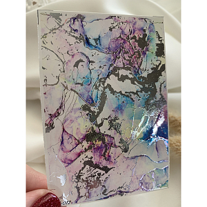 Anna Tkacheva, слайдер-дизайн фольгированная акварель (серебро) Alcohol ink NF-012