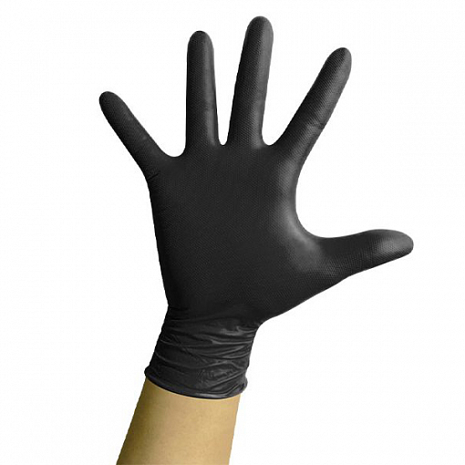 Archdale, перчатки защитные нитриловые неопуд. текстурированные IRONGRIP (черные, XL), 50 пар