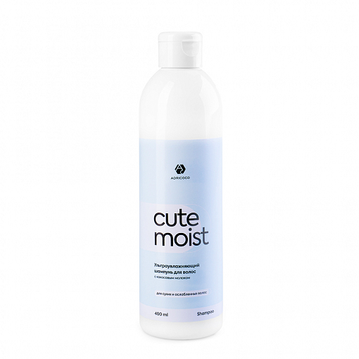 Adricoco, CUTE MOIST - ультраувлажняющий шампунь для волос с кокосовым молоком, 400 мл