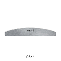 RuNail, пилка для ногтей полукруглая (серая, 120/120)