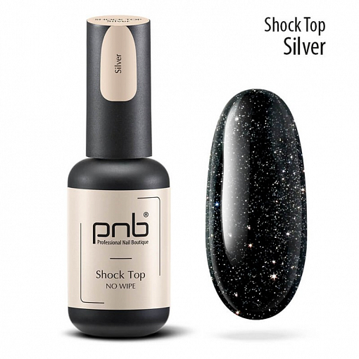 PNB, Shoсk Top Silver - топ глянцевый светоотражающий (серебряный), 8 мл