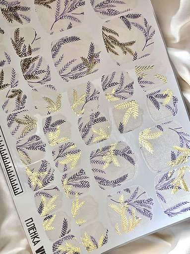 Anna Tkacheva, наклейки пленки для педикюра с фольгой VIP-072