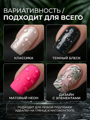 Runail, набор топов с эффектом росы, 2 х 8 мл