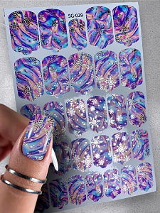 Anna Tkacheva, фольгированные наклейки пленки для дизайна ногтей SG-029