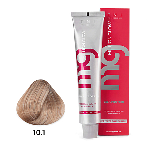 TNL, Million glow Silk protein - крем-краска для волос (10.1 Платиновый блонд пепельный), 60 мл