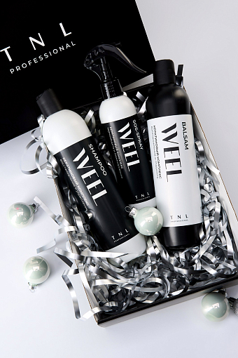 Набор в подарочном боксе TNL №4 (спрей, шампунь, бальзам для волос кератиновый комплекс)