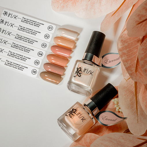 Irisk, Eternail Nude Shine - лак на гелевой основе с эффектом втирки (05 Butter Cream), 8 мл