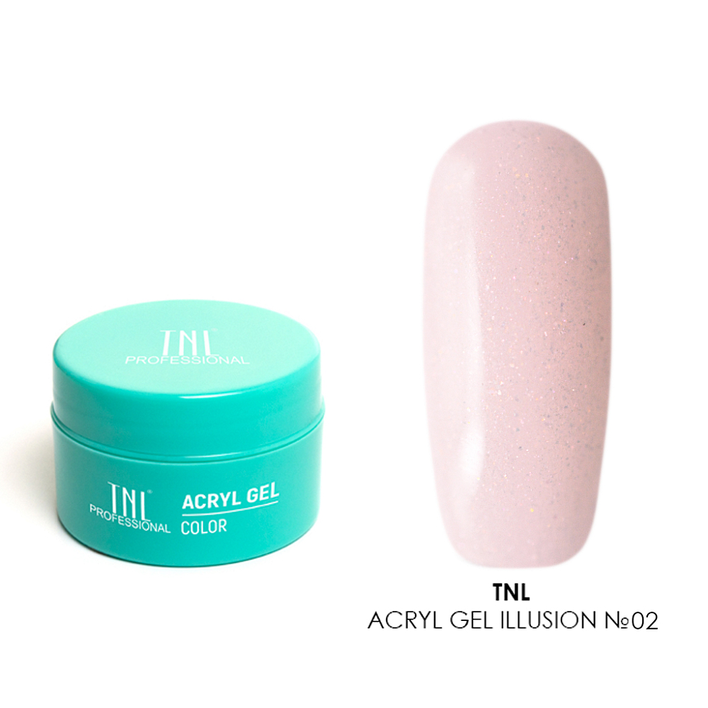 TNL, Acryl Gel Illusion - полигель с шиммером камуфлирующий (№02 натурально-розовый), 18 мл