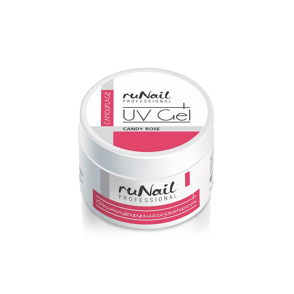 RuNail, уф-гель камуфлирующий ("розовая карамель, Candy Rose"), 15 гр