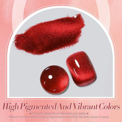 Born Pretty, Red Cat eye gel - набор гель-лак "кошачий глаз" и магнит для гель-лака, 15 мл