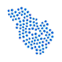 Irisk, Стразы полимерные голографические SS4 (12 Синие), 100 шт.