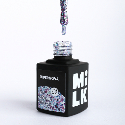 Milk, Supernova - гель-лак с частицами разноцветной фольги и потали №918, 9 мл