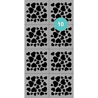 Aeropuffing Stencil №10 - многоразовый трафарет №10 (сердечки)