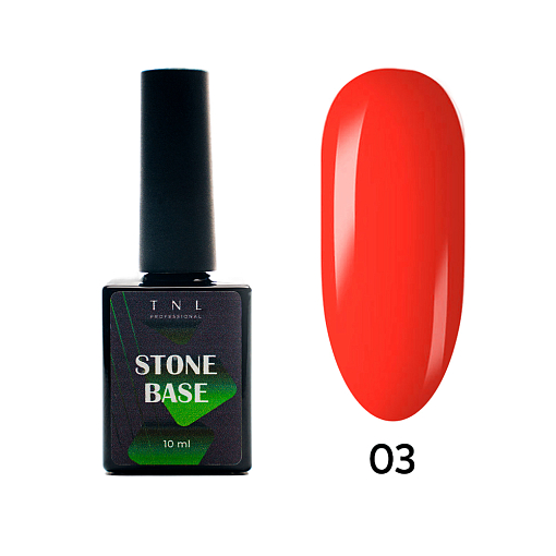 TNL, Stone Base - жесткая цветная база для гель-лака №03 (алый), 10 мл
