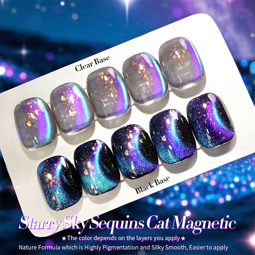 Born Pretty, Glitter Cat Magnetic Gel - магнитный гель-лак "кошачий глаз" с глиттером MY35, 10 мл