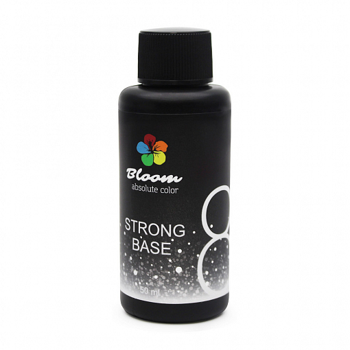 Bloom, Absolute color - жесткая база для гель-лака Strong №08 (молочная с блестками), 50 мл