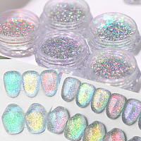 Aurora Reflective Glitter Powder - светоотражающий пигмент для дизайна ногтей G012, 1 шт